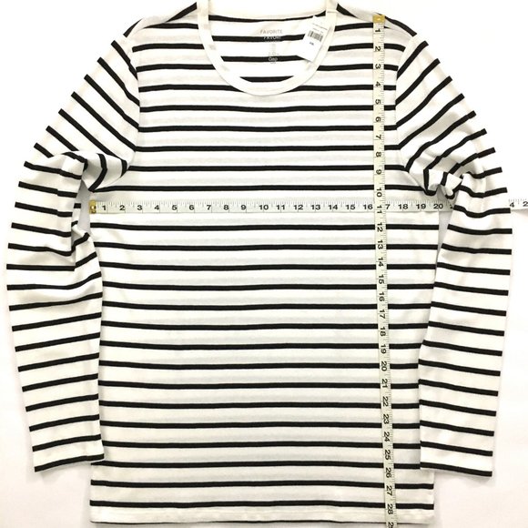 NEW! Gap White Black Stripe Favorite Long Sleeve Tee - XXL - Picture 4 of 5